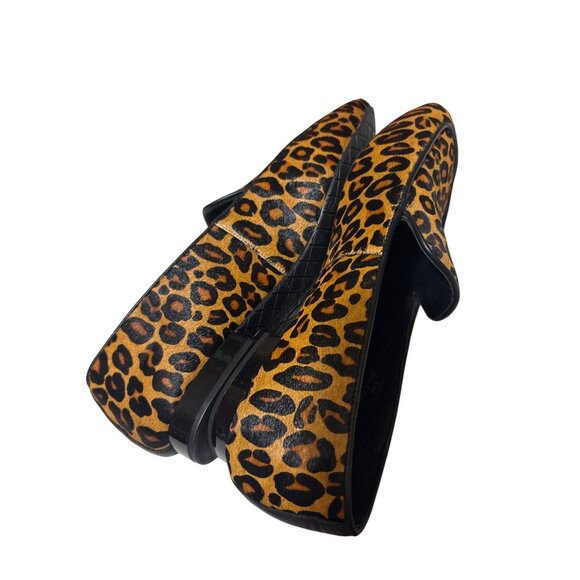 Donald Pliner Womens Leopard Print Loafers 6.5M Heddy Animal Hair Calfskin - Picture 7 of 7